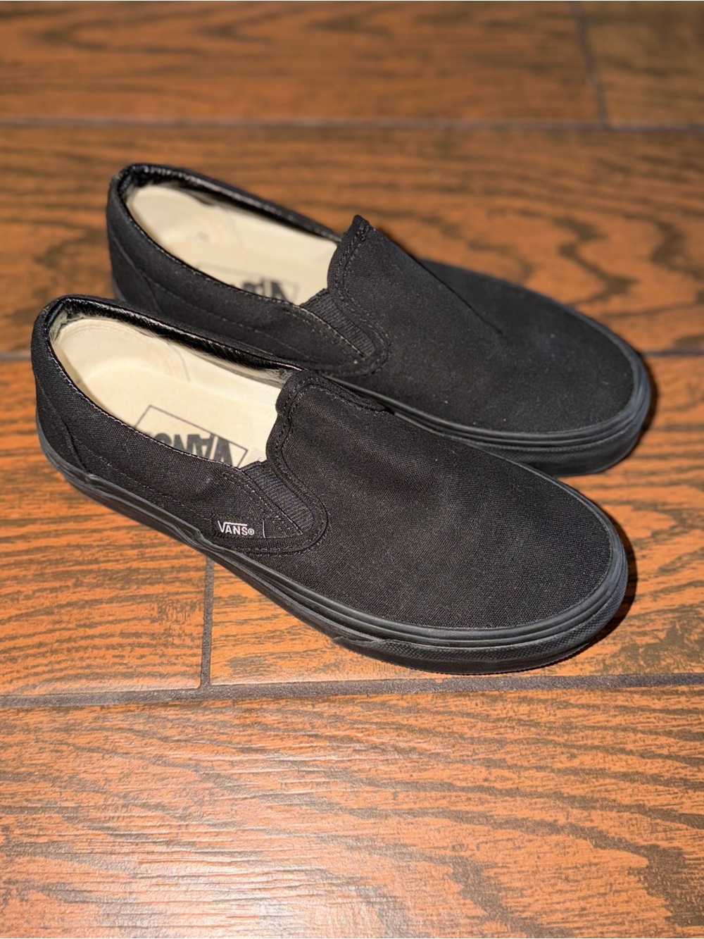Vans Black Slip-On Canvas Loafers